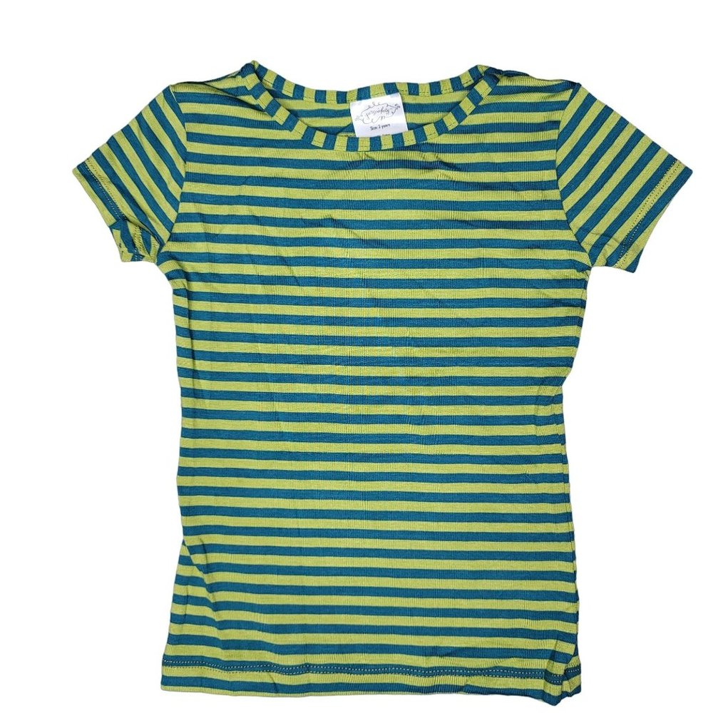 Persnickety NWT green and teal striped tee shirt super soft size 12 month baby